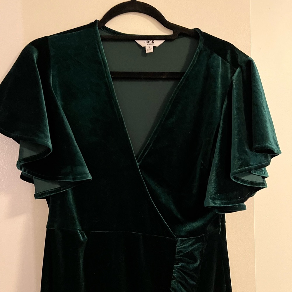 BB Dakota velvet green mini dress